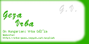 geza vrba business card